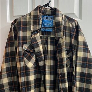 DIXXON Men's Checkered Shirt - Black, Tan, and Blue